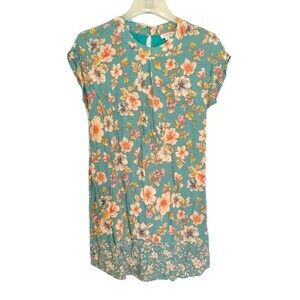 Andree by Unit Teal Floral Mini Dress Size Small